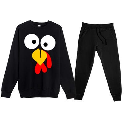 Turkey Gobble Face Costume Premium Crewneck Sweatsuit Set