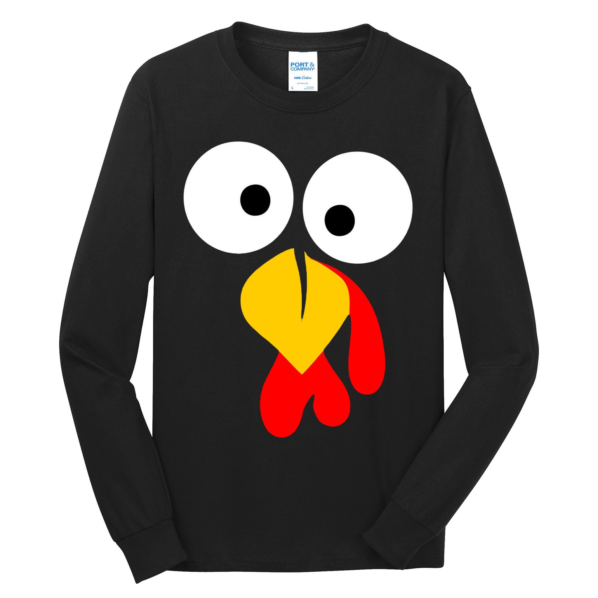 Turkey Gobble Face Costume Tall Long Sleeve T-Shirt