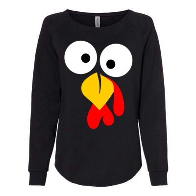 Turkey Gobble Face Costume Womens California Wash Sweatshirt