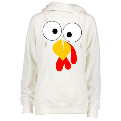 Turkey Gobble Face Costume Womens Funnel Neck Pullover Hood