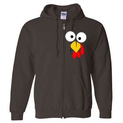 Turkey Gobble Face Costume Full Zip Hoodie