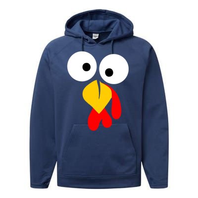 Turkey Gobble Face Costume Performance Fleece Hoodie