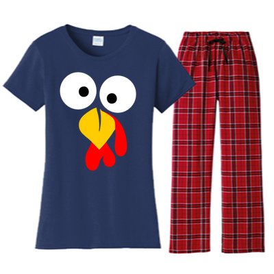 Turkey Gobble Face Costume Women's Flannel Pajama Set