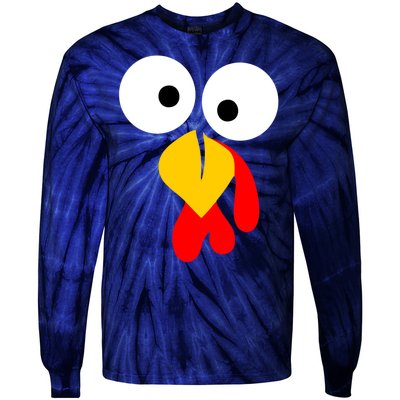 Turkey Gobble Face Costume Tie-Dye Long Sleeve Shirt