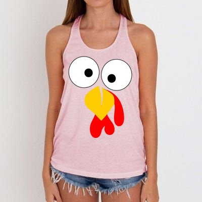 Turkey Gobble Face Costume Women's Knotted Racerback Tank