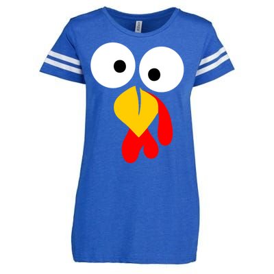 Turkey Gobble Face Costume Enza Ladies Jersey Football T-Shirt