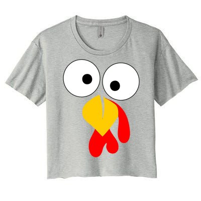 Turkey Gobble Face Costume Women's Crop Top Tee