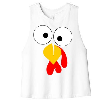 Turkey Gobble Face Costume Women's Racerback Cropped Tank