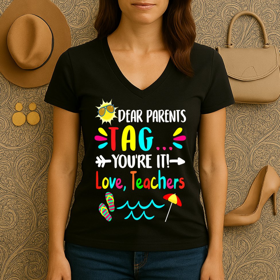Teacher Gift Funny Last Day Of School Women's V-Neck T-Shirt