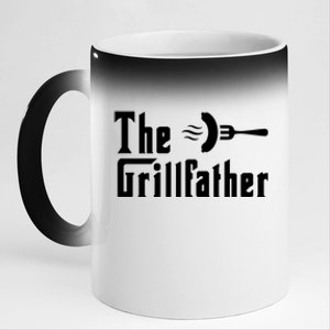 The Grillfather Funny Dad Grandpa Barbecue Grilling Gift 11oz Black Color Changing Mug