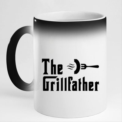 The Grillfather Funny Dad Grandpa Barbecue Grilling Gift 11oz Black Color Changing Mug