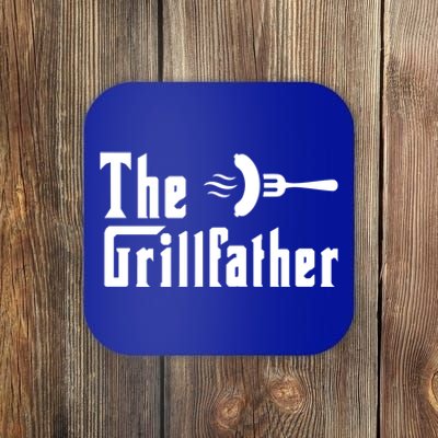 The Grillfather Funny Dad Grandpa Barbecue Grilling Gift Coaster