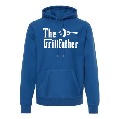 The Grillfather Funny Dad Grandpa Barbecue Grilling Gift Premium Hoodie