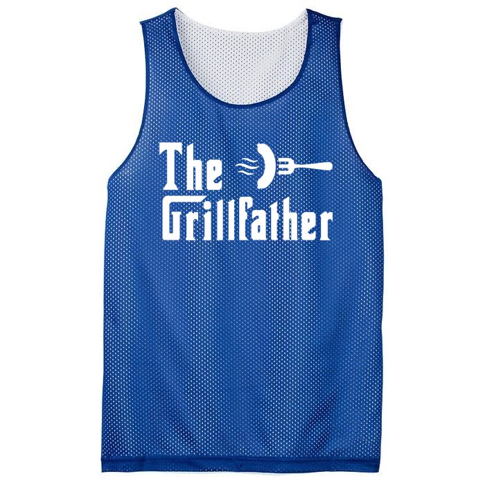 The Grillfather Funny Dad Grandpa Barbecue Grilling Gift Mesh Reversible Basketball Jersey Tank