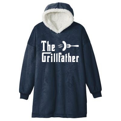 The Grillfather Funny Dad Grandpa Barbecue Grilling Gift Hooded Wearable Blanket