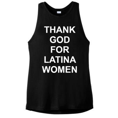 Thank God For Latina Women Power Hispanic Flowers Ladies PosiCharge Tri-Blend Wicking Tank