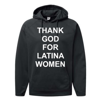 Thank God For Latina Women Power Hispanic Flowers Performance Fleece Hoodie