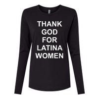 Thank God For Latina Women Power Hispanic Flowers Womens Cotton Relaxed Long Sleeve T-Shirt