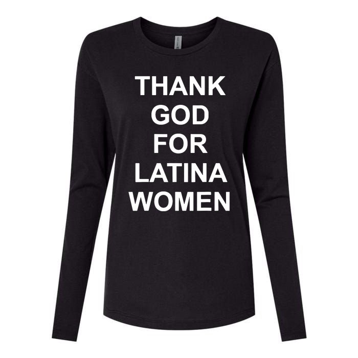 Thank God For Latina Women Power Hispanic Flowers Womens Cotton Relaxed Long Sleeve T-Shirt