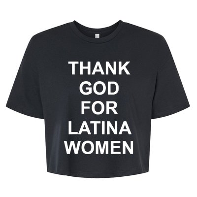 Thank God For Latina Women Power Hispanic Flowers Bella+Canvas Jersey Crop Tee