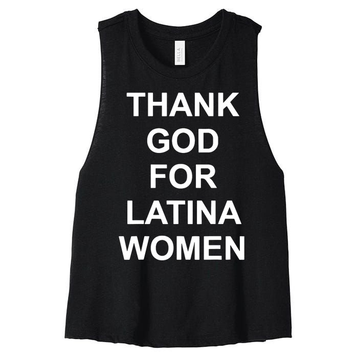 Thank God For Latina Women Power Hispanic Flowers Women's Racerback Cropped Tank