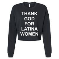 Thank God For Latina Women Power Hispanic Flowers Cropped Pullover Crew