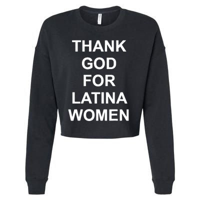 Thank God For Latina Women Power Hispanic Flowers Cropped Pullover Crew