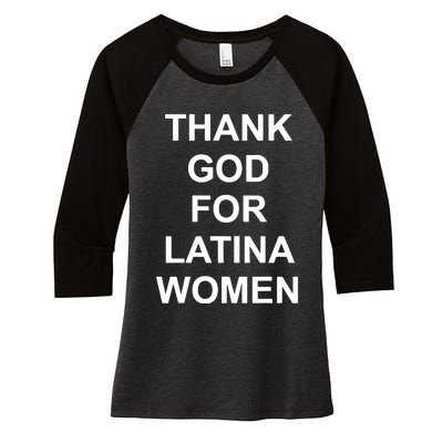 Thank God For Latina Women Power Hispanic Flowers Women's Tri-Blend 3/4-Sleeve Raglan Shirt