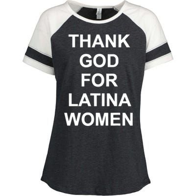 Thank God For Latina Women Power Hispanic Flowers Enza Ladies Jersey Colorblock Tee