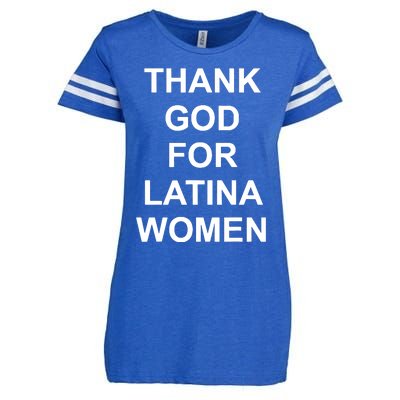 Thank God For Latina Women Power Hispanic Flowers Enza Ladies Jersey Football T-Shirt