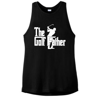 The Golf Father Golf Dad Fathers Day Ladies PosiCharge Tri-Blend Wicking Tank