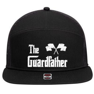 The Guardfather Funny Meme Color Guard Proud Dad Colorguard 7 Panel Mesh Trucker Snapback Hat