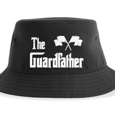 The Guardfather Funny Meme Color Guard Proud Dad Colorguard Sustainable Bucket Hat