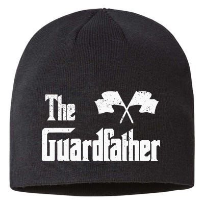 The Guardfather Funny Meme Color Guard Proud Dad Colorguard Sustainable Beanie