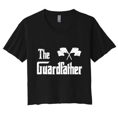 The Guardfather Funny Meme Color Guard Proud Dad Colorguard Crop Top