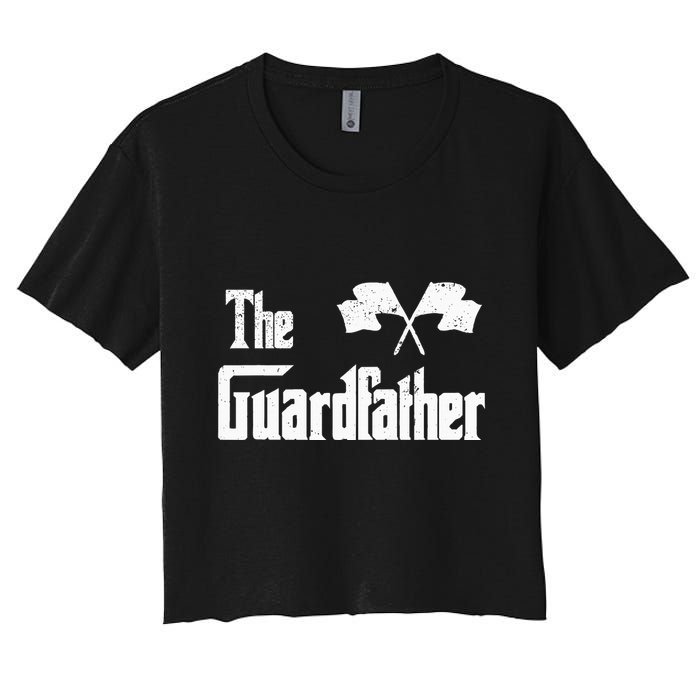 The Guardfather Funny Meme Color Guard Proud Dad Colorguard Crop Top