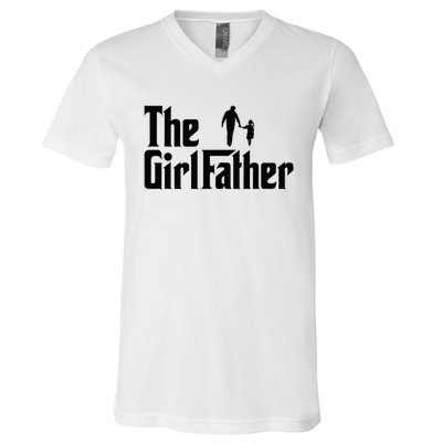 The Girl Father Funny Dad Of Daddy Daughter V-Neck T-Shirt