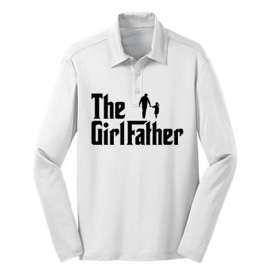 The Girl Father Funny Dad Of Daddy Daughter Silk Touch Performance Long Sleeve Polo