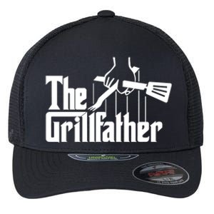 The Grillfather Funny Fathers Day Gift Grandfather Gift Flexfit Unipanel Trucker Cap