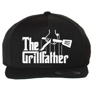 The Grillfather Funny Fathers Day Gift Grandfather Gift Wool Snapback Cap