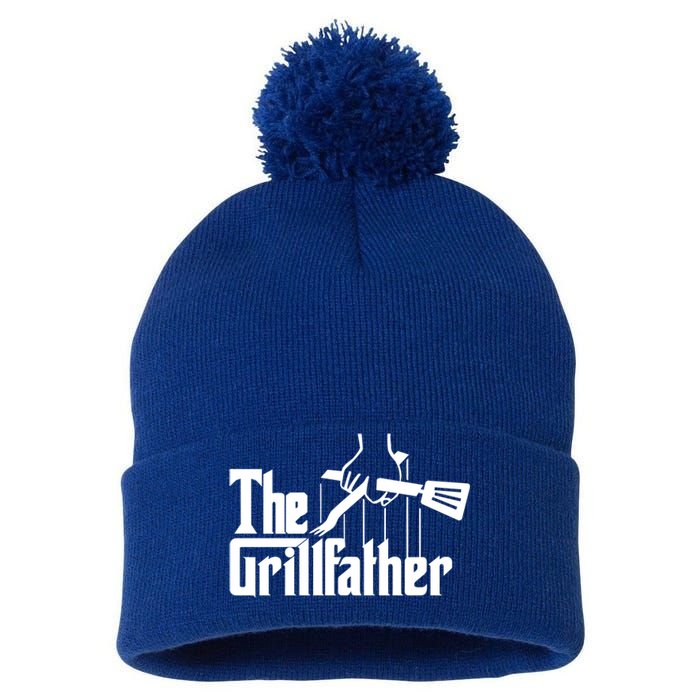 The Grillfather Funny Fathers Day Gift Grandfather Gift Pom Pom 12in Knit Beanie