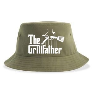 The Grillfather Funny Fathers Day Gift Grandfather Gift Sustainable Bucket Hat