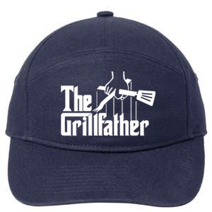 The Grillfather Funny Fathers Day Gift Grandfather Gift 7-Panel Snapback Hat