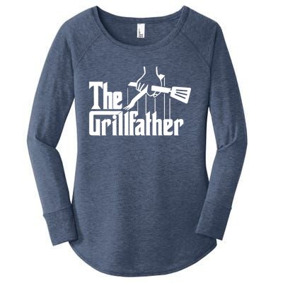 The Grillfather Funny Fathers Day Gift Grandfather Gift Women's Perfect Tri Tunic Long Sleeve Shirt