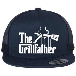 The Grillfather Funny Fathers Day Gift Grandfather Gift Flat Bill Trucker Hat