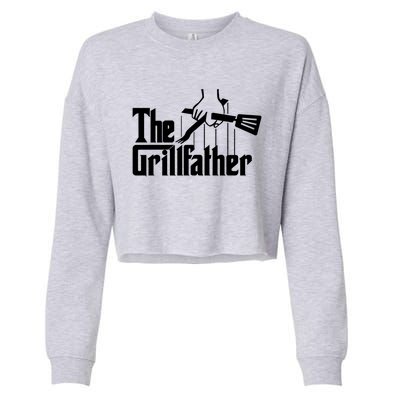 The Grillfather Funny Fathers Day Gift Grandfather Gift Cropped Pullover Crew