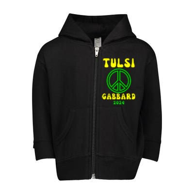 Tulsi Gabbard For President 2024 Toddler Zip Fleece Hoodie