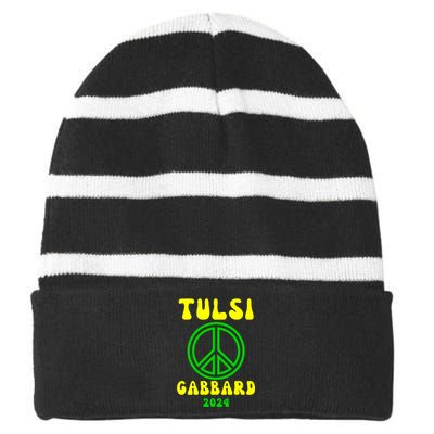 Tulsi Gabbard For President 2024 Striped Beanie with Solid Band