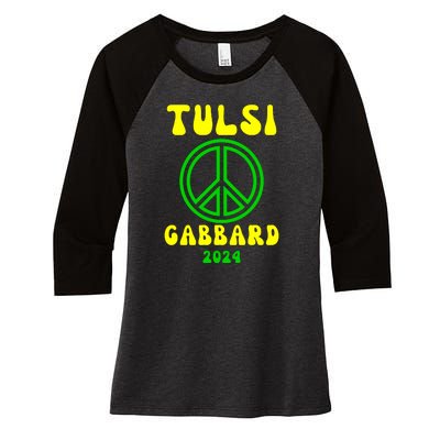 Tulsi Gabbard For President 2024 Women's Tri-Blend 3/4-Sleeve Raglan Shirt