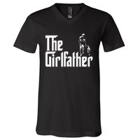 The Girlfather Funny Daddy Daughter V-Neck T-Shirt